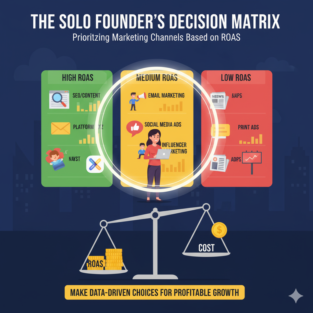 The Solo Founder's Decision Matrix: Prioritizing Marketing Channels Based on ROAS